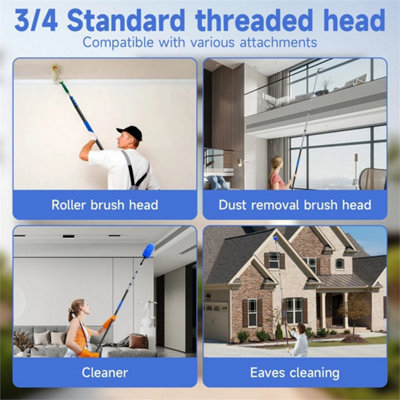 6-24FT Multi-Purpose Telescopic Pole for Window Cleaning Gutter ...