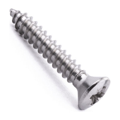 6.3 X 38 Poz Raised Csk Tapping Screw 25 Pack DIN 7983-C A2 Stainless Steel