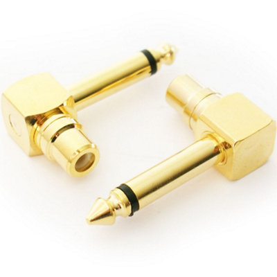 6.35mm 1/4" Mono Jack Plug to RCA Socket Female Adapter PHONO Microphone Guitar