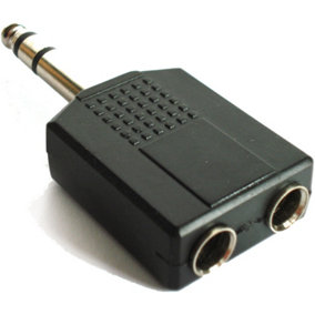6.35mm 1/4" Plug to 2x Socket Adapter Guitar Amp/Headphone Male Female Splitter