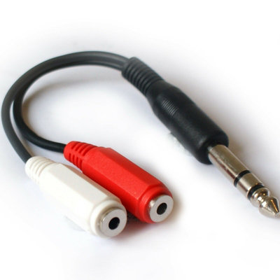 DRUT 2 Conectores Hebra estéreo de 6,35 a Conector ono Jack de 3,5