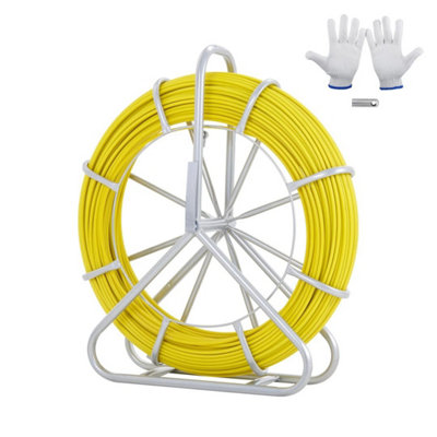 6.35mm x 129.5m Fiberglass Fish Tape Wire Cable Puller Rodder