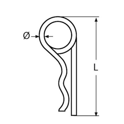 6.3MM x 146MM Stainless Steel Double Wound R Clip / Fixing Pin