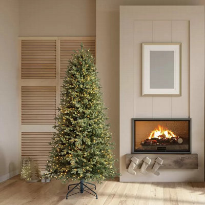 6.5 ft (1.98m) Pre-Lit Aspen Artificial Christmas Tree with 1200 Colour ...