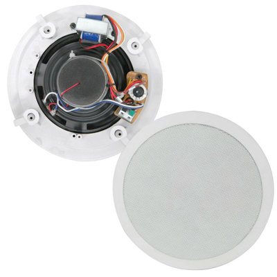 6.5" Round Ceiling Wall Speaker 100V Line / 8 Ohm 2 Way Premium PA Surround