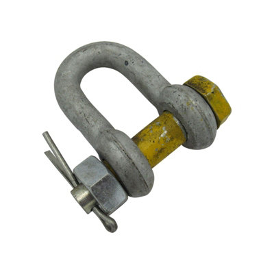 6.5 Ton Safety Pin Galvanised Dee Shackle - 6500KG Upset Forged Tested Certified