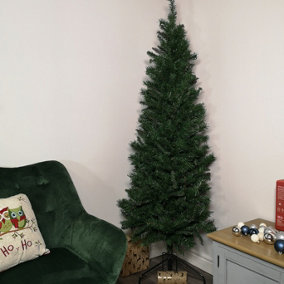 6.5ft (2m) Premier Dual Purpose Corner & Half Wall PVC Christmas Tree