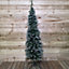 6.5ft (2m) Premier Pencil Style Slim Snow Tipped Green Christmas Tree
