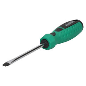 6.5mm x 100mm Slotted Flat Headed Screwdriver with Magnetic Tip Rubber Handle
