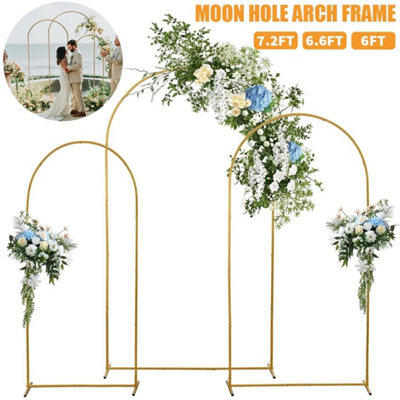 6.6FT Metal Wedding Arch Door Backdrop Stand Flower Display Frame Party ...