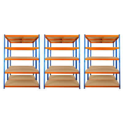 6 Bays of 5 Tier Extra Heavy Duty Storage Racking 1800h x 1200w x 450d mm 300kg