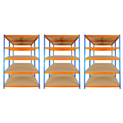 6 Bays of 5 Tier Extra Heavy Duty Storage Racking 1800h x 1200w x 600d mm 300kg