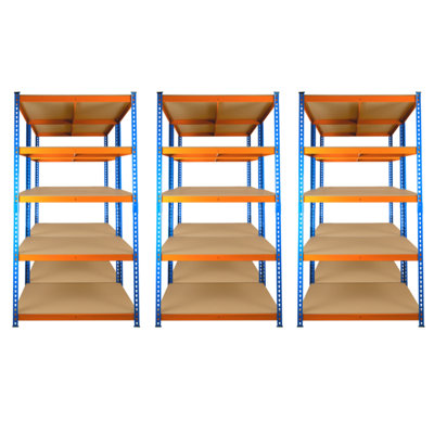 6 Bays of 5 Tier Extra Heavy Duty Storage Racking 1800h x 900w x 600d mm 300kg