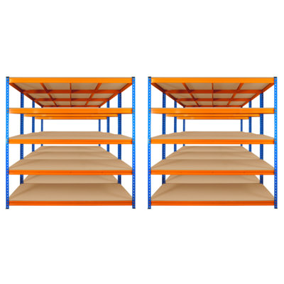 6 Bays of 5 Tier ULTRA HEAVY DUTY Storage Racking 1800h x 1800w x 600d mm 350kg