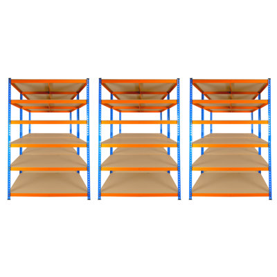 6 Bays of 6 Tier Extra Heavy Duty Storage Racking 1800h x 1200w x 600d mm 300kg