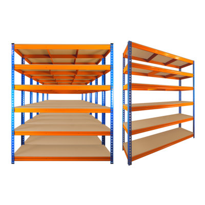 6 Bays of 6 Tier ULTRA HEAVY DUTY Storage Racking 1800h x 1500w x 450d mm 350kg