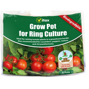 6 Biodegradable Grow Pots For Ring Culture Vitax Pots Tomato Peppers Aubergines