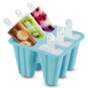 6 Cavity Reusable Ice Lolly Moulds