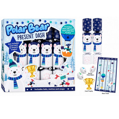 6 Christmas Games Crackers Racing Polar Bear Dash Festive Party Game