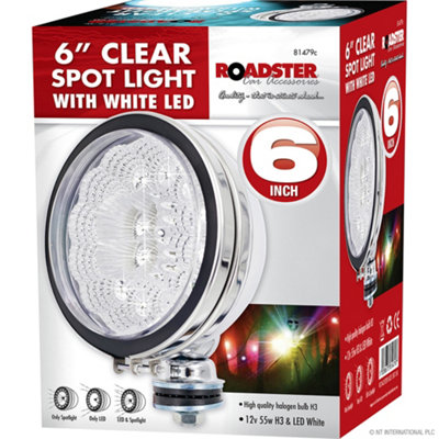 6" Chrome Car Truck Spotlight Fog Light Lamp Clear Light White Led Van Bright