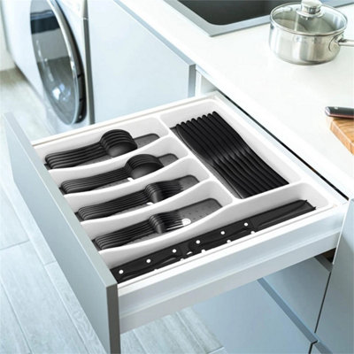6 Compartment Cutlery Tray Rack Holder Drawer Insert Spoon Fork Tidy ...