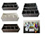 6 Compartment Woven Storage Box Basket Bin Organiser Divider Home Office White,47 x 24 x 15 cm