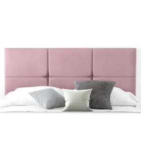 6-Cube Plush Velvet 3ft Single 20" Headboard -  Pink