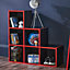 6 Cube Storage Bookcase Unit with Red Detail