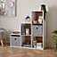 6 Cube Storage Stair Bookcase Unit in White