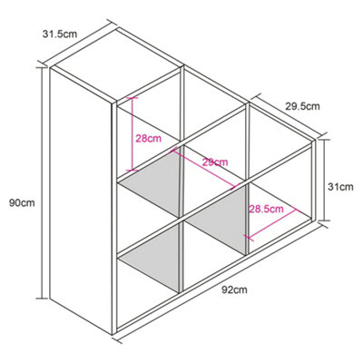 6 Cube Storage Stair Bookcase Unit in White - 9
