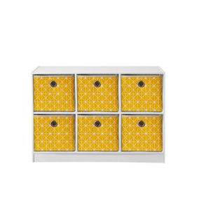 6 Cube Storage Unit with 6 x Geometric storage boxes