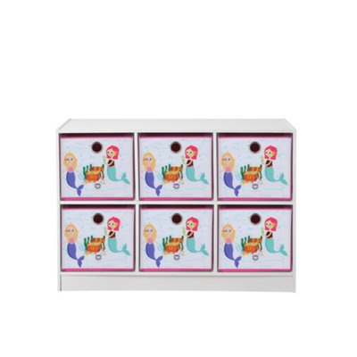 6 Cube Storage Unit with 6 x Mermaid storage boxes DIY at B&Q