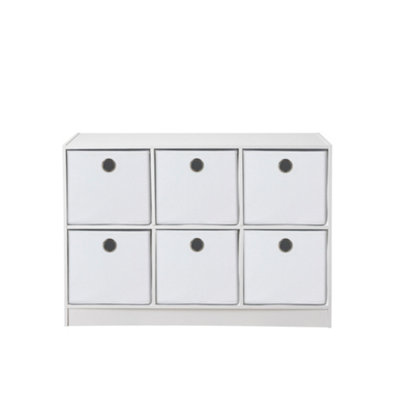 6 Cube Storage Unit with 6 x White storage boxes