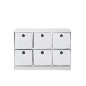 6 Cube Storage Unit with 6 x White storage boxes