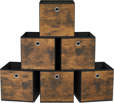 6 Cubes Storage Containers, Durable Fabric Bin Set with Oxford Material ...