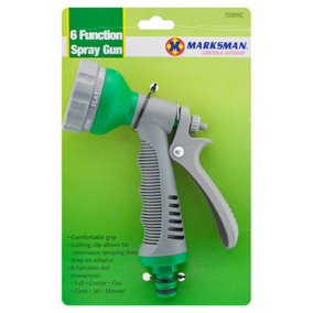 6 Dial Garden Hose Pipe Spray Gun Soft Grip Handle Multi Pattern Water Sprayer