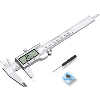 6 Digital Vernier Caliper 150mm Stainless Steel Micrometer with LCD Display,High Precision Measuring Tool for Industrial & DIY Use