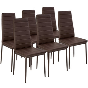 6 dining chairs synthetic leather - cappuccino