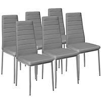 6 dining chairs synthetic leather - grey