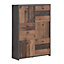 6 Door Rustic Oak Vintage Storage Cabinet