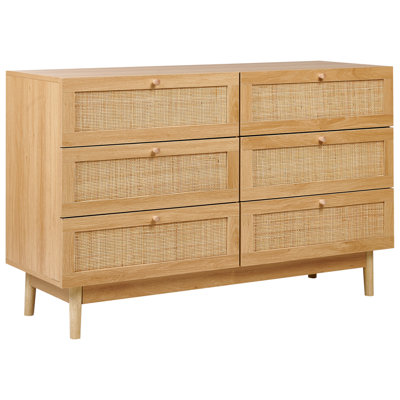 6 Drawer Chest Light Wood NIVO