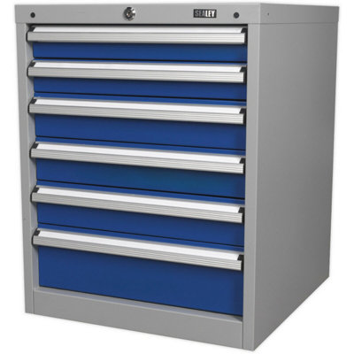 6 Drawer Industrial Cabinet - Heavy Duty Drawer Slides - High Quality Lock