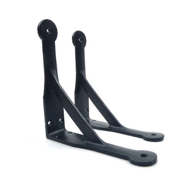 6" Epoxy Black Gallows Shelf Brackets Antique Cast Iron - Pair of Brackets - 3