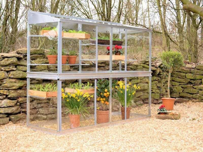 6 Feet Growhouse - Aluminium/Glass - L183 x W65 x H149 cm - Without Coating
