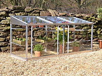 6 Feet Half Growhouse - Aluminium/Glass - L183 x W65 x H76 cm - Cotswold Green