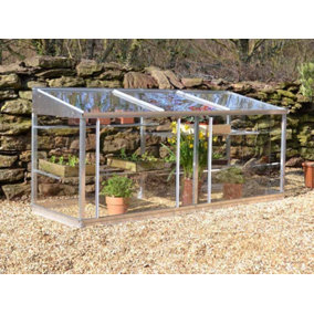 6 Feet Half Growhouse - Aluminium/Glass - L183 x W65 x H76 cm - Cotswold Green