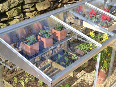 6 Feet Half Growhouse - Aluminium/Glass - L183 x W65 x H76 cm - Cotswold Green - 4