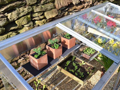 6 Feet Half Growhouse - Aluminium/Glass - L183 x W65 x H76 cm - Cotswold Green - 5