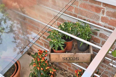 6 Feet Half Wall Frame/Growhouse - Glass - L183 x W63 x H82 cm - Anthracite - 6