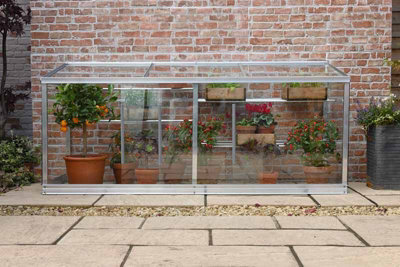 6 Feet Half Wall Frame/Growhouse - Glass - L183 x W63 x H82 cm - Smokey Grey